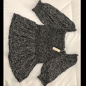 Max Studio Puff Sleeve Square Neck Top